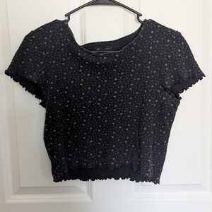 Black Floral Women's Top